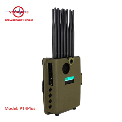 14 Bands Portable Phone Signal Jammer 25 Meters With Cooling Fan